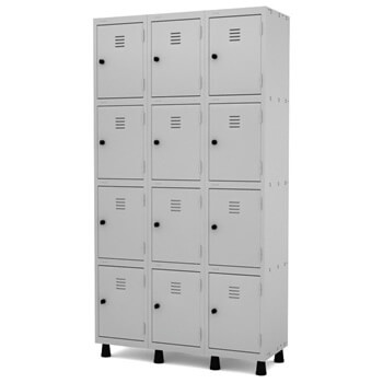 Roupeiro Aço 12 Portas Pequenas com Dispositivo para Cadeado Roupeiro Aço 12 Portas Pequenas com Dispositivo para Cadeado