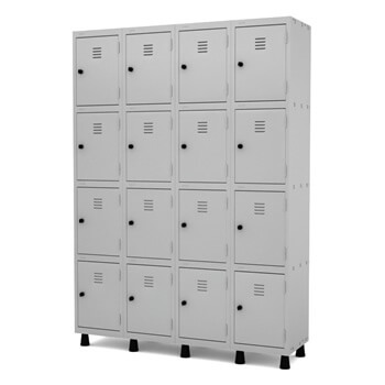 Roupeiro Aço 16 Portas Pequenas com Dispositivo para Cadeado Roupeiro Aço 16 Portas Pequenas com Dispositivo para Cadeado