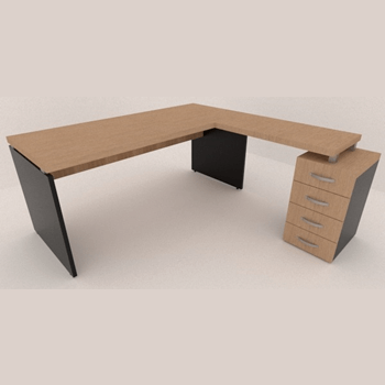 Mesa L com Pé Gaveteiro Mesa L com Pé Gaveteiro